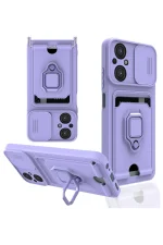 Newface Xiaomi Poco M5 Kılıf Zuma Kartvizitli Yüzüklü Silikon - Lila