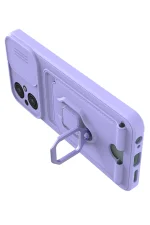 Newface Xiaomi Poco M5 Kılıf Zuma Kartvizitli Yüzüklü Silikon - Lila - Görsel 3