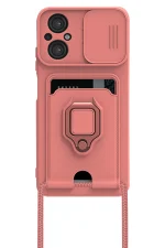 Newface Xiaomi Poco M5 Kılıf Zuma Kartvizitli Yüzüklü Silikon - Pembe - Görsel 2