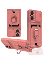 Newface Xiaomi Poco M5 Kılıf Zuma Kartvizitli Yüzüklü Silikon - Pembe