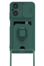 Newface Xiaomi Poco M5 Kılıf Zuma Kartvizitli Yüzüklü Silikon - Yeşil - Görsel 2