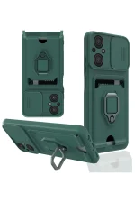 Newface Xiaomi Poco M5 Kılıf Zuma Kartvizitli Yüzüklü Silikon - Yeşil