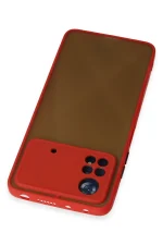 Newface Xiaomi Poco X4 Pro 5G Kılıf Montreal Silikon Kapak - Kırmızı - Görsel 3