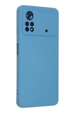 Newface Xiaomi Poco X4 Pro 5G Kılıf Nano içi Kadife Silikon - Mavi - Görsel 3