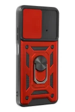 Newface Xiaomi Poco X4 Pro 5G Kılıf Pars Lens Yüzüklü Silikon - Kırmızı - Görsel 2