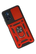 Newface Xiaomi Poco X4 Pro 5G Kılıf Pars Lens Yüzüklü Silikon - Kırmızı - Görsel 3