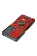 Newface Xiaomi Poco X4 Pro 5G Kılıf Pars Lens Yüzüklü Silikon - Kırmızı - Görsel 4