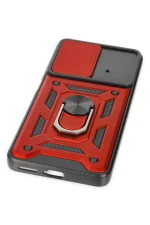 Newface Xiaomi Poco X4 Pro 5G Kılıf Pars Lens Yüzüklü Silikon - Kırmızı - Görsel 5