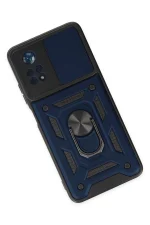 Newface Xiaomi Poco X4 Pro 5G Kılıf Pars Lens Yüzüklü Silikon - Lacivert - Görsel 3