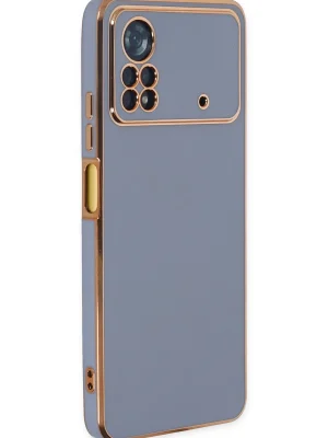 Newface Xiaomi Poco X4 Pro 5G Kılıf Volet Silikon - Mavi
