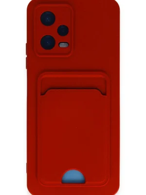 Newface Xiaomi Poco X5 5G Kılıf Kelvin Kartvizitli Silikon - Kırmızı