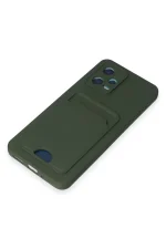 Newface Xiaomi Poco X5 5G Kılıf Kelvin Kartvizitli Silikon - Koyu Yeşil - Görsel 4