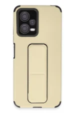 Newface Xiaomi Poco X5 5G Kılıf Mega Standlı Silikon - Gold