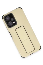 Newface Xiaomi Poco X5 5G Kılıf Mega Standlı Silikon - Gold - Görsel 3