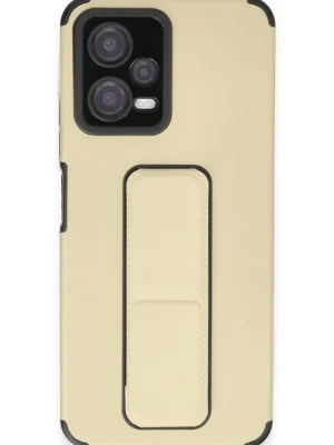 Newface Xiaomi Poco X5 5G Kılıf Mega Standlı Silikon - Gold