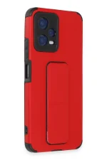 Newface Xiaomi Poco X5 5G Kılıf Mega Standlı Silikon - Kırmızı - Görsel 2