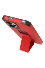 Newface Xiaomi Poco X5 5G Kılıf Mega Standlı Silikon - Kırmızı - Görsel 4