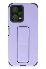 Newface Xiaomi Poco X5 5G Kılıf Mega Standlı Silikon - Lila