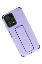 Newface Xiaomi Poco X5 5G Kılıf Mega Standlı Silikon - Lila - Görsel 3