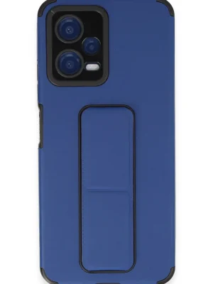 Newface Xiaomi Poco X5 5G Kılıf Mega Standlı Silikon - Mavi