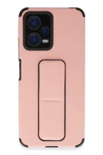 Newface Xiaomi Poco X5 5G Kılıf Mega Standlı Silikon - Pudra