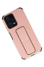 Newface Xiaomi Poco X5 5G Kılıf Mega Standlı Silikon - Pudra - Görsel 3