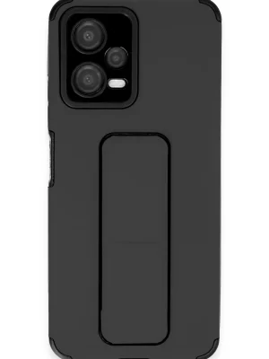 Newface Xiaomi Poco X5 5G Kılıf Mega Standlı Silikon - Siyah