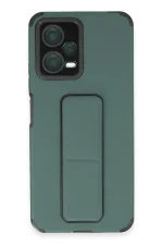 Newface Xiaomi Poco X5 5G Kılıf Mega Standlı Silikon - Yeşil