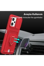 Newface Xiaomi Poco X5 5G Kılıf Zuma Kartvizitli Yüzüklü Silikon - Yeşil - Görsel 3