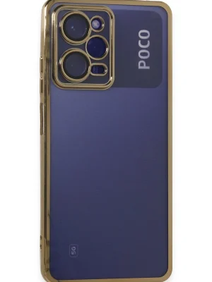 Newface Xiaomi Poco X5 Pro 5G Kılıf Razer Lensli Silikon - Gold