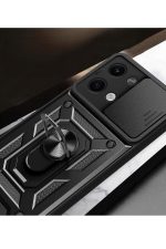 Newface Xiaomi Poco X6 Kılıf Pars Lens Yüzüklü Silikon - Kırmızı - Görsel 2