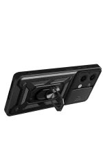 Newface Xiaomi Poco X6 Kılıf Pars Lens Yüzüklü Silikon - Siyah - Görsel 3