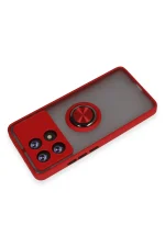 Newface Xiaomi Poco X6 Pro Kılıf Montreal Yüzüklü Silikon Kapak - Kırmızı - Görsel 3