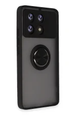 Newface Xiaomi Poco X6 Pro Kılıf Montreal Yüzüklü Silikon Kapak - Siyah - Görsel 2