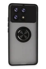 Newface Xiaomi Poco X6 Pro Kılıf Montreal Yüzüklü Silikon Kapak - Siyah