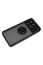 Newface Xiaomi Poco X6 Pro Kılıf Montreal Yüzüklü Silikon Kapak - Siyah - Görsel 4