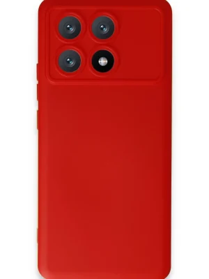 Newface Xiaomi Poco X6 Pro Kılıf Nano içi Kadife Silikon - Kırmızı