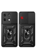 Newface Xiaomi Poco X6 Pro Kılıf Pars Lens Yüzüklü Silikon - Lacivert - Görsel 3
