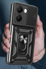 Newface Xiaomi Poco X7 Pro Kılıf Pars Lens Yüzüklü Silikon - Yeşil - Görsel 4