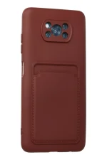 Newface Xiaomi Pocophone X3 Kılıf Kelvin Kartvizitli Silikon - Bordo - Görsel 2