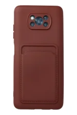 Newface Xiaomi Pocophone X3 Kılıf Kelvin Kartvizitli Silikon - Bordo