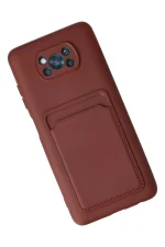 Newface Xiaomi Pocophone X3 Kılıf Kelvin Kartvizitli Silikon - Bordo - Görsel 3