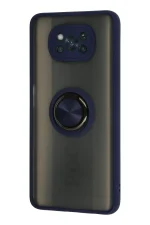 Newface Xiaomi Pocophone X3 Kılıf Montreal Yüzüklü Silikon Kapak - Lacivert - Görsel 2