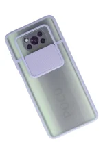 Newface Xiaomi Pocophone X3 Kılıf Palm Buzlu Kamera Sürgülü Silikon - Lila - Görsel 2