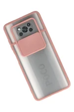 Newface Xiaomi Pocophone X3 Kılıf Palm Buzlu Kamera Sürgülü Silikon - Pembe - Görsel 2