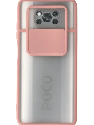 Newface Xiaomi Pocophone X3 Kılıf Palm Buzlu Kamera Sürgülü Silikon - Pembe