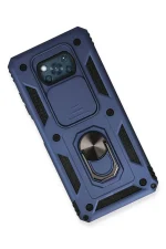 Newface Xiaomi Pocophone X3 Kılıf Pars Lens Yüzüklü Silikon - Lacivert - Görsel 3