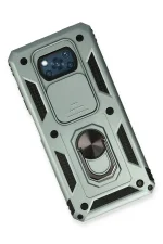 Newface Xiaomi Pocophone X3 Kılıf Pars Lens Yüzüklü Silikon - Yeşil - Görsel 3