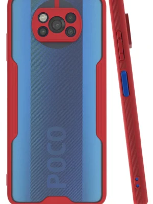 Newface Xiaomi Pocophone X3 Kılıf Platin Silikon - Kırmızı