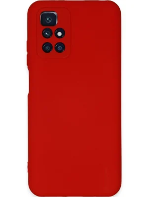 Newface Xiaomi Redmi 10 2022 Kılıf Nano içi Kadife Silikon - Kırmızı